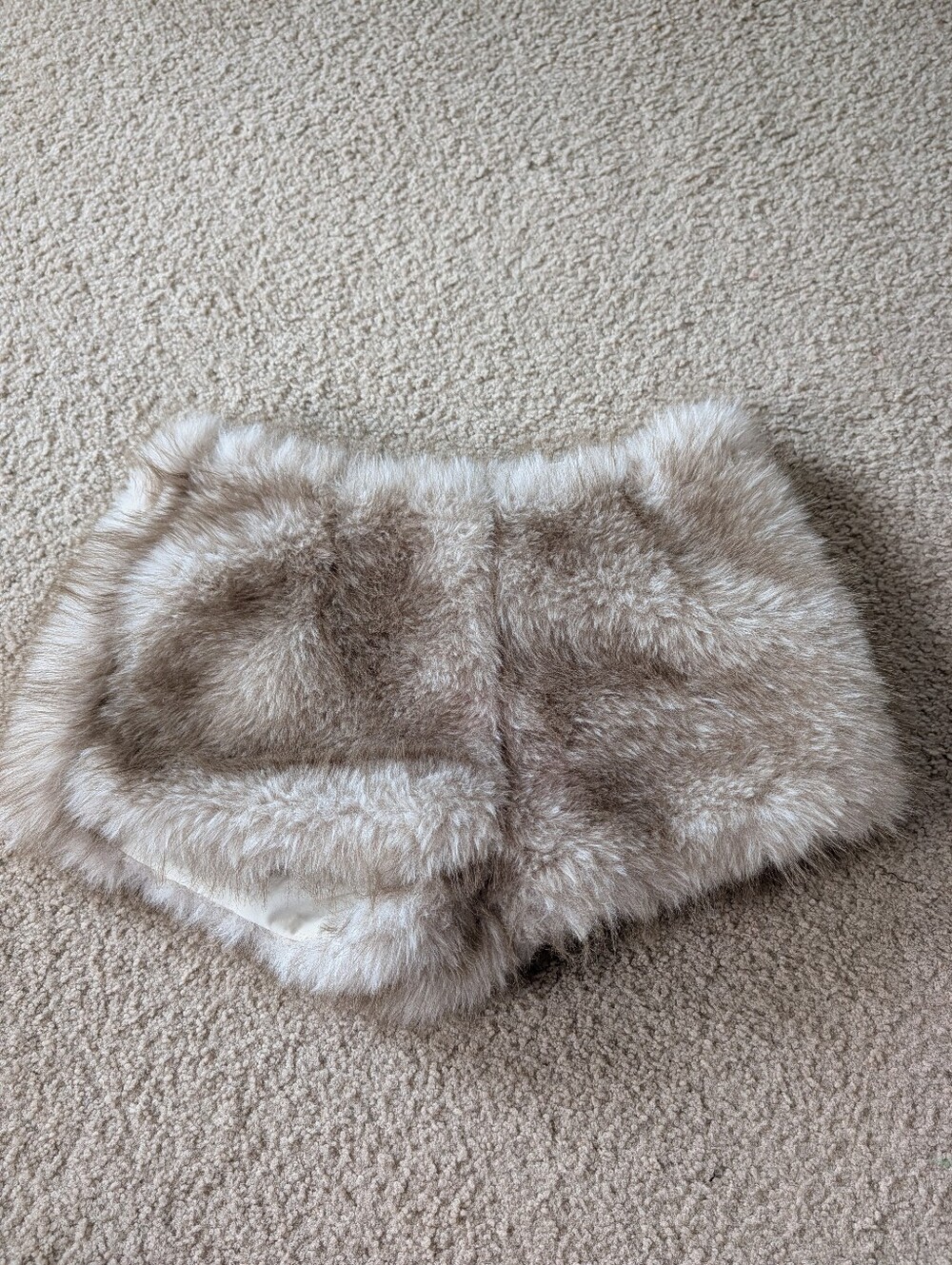 Faux Fur Women’s Shorts - Taupe